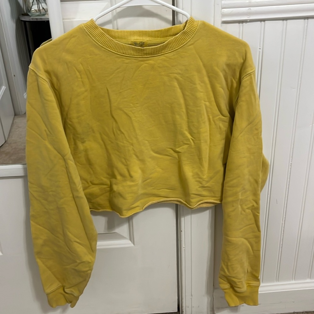 John Galt (Brandy Melville) Cropped Yellow Sweatshirt